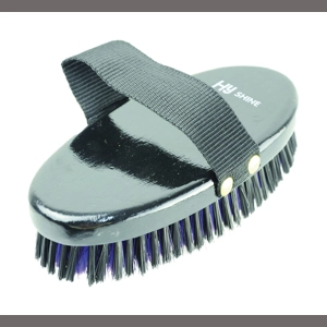 Hy Equestrian Wooden Body Brush - Black/Purple - 19.5 x 9.2cm