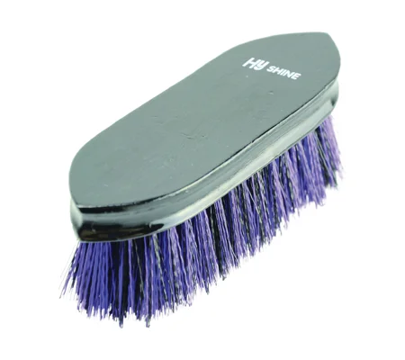 Hy Equestrian Wooden Dandy Brush - Black/Purple - 18 x 5.7cm