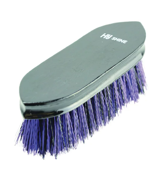 Hy Equestrian Wooden Dandy Brush - Black/Purple - 18 x 5.7cm
