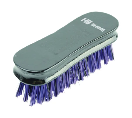 Hy Equestrian Wooden Face Brush - Black/Purple - 12.5 x 4.2cm