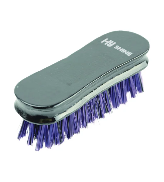 Hy Equestrian Wooden Face Brush - Black/Purple - 12.5 x 4.2cm