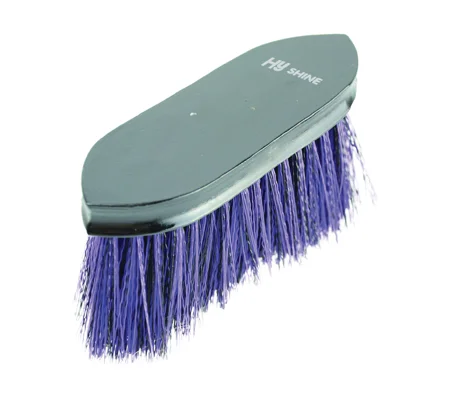 Hy Equestrian Wooden Flick Dandy Brush - Black/Purple - 18 x 5.7cm