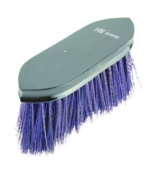 Hy Equestrian Wooden Flick Dandy Brush - Black/Purple - 18 x 5.7cm