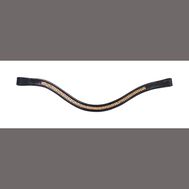 product Image for Hy Equestrian Rosciano Rose Gold Brow Band - Black/Rose Gold