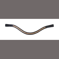 Hy Equestrian Rosciano Rose Gold Brow Band - Brown/Rose Gold