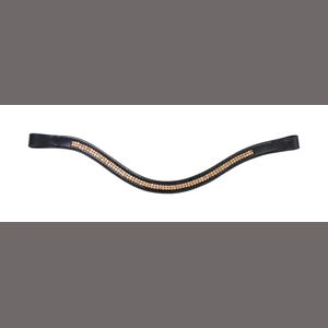 Hy Equestrian Rosciano Rose Gold Brow Band - Brown/Rose Gold