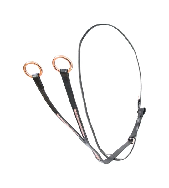 Hy Equestrian Rosciano Rose Gold Martingale - Black/Rose Gold