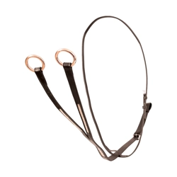 Hy Equestrian Rosciano Rose Gold Martingale - Brown/Rose Gold