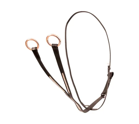 Hy Equestrian Rosciano Rose Gold Martingale - Brown/Rose Gold