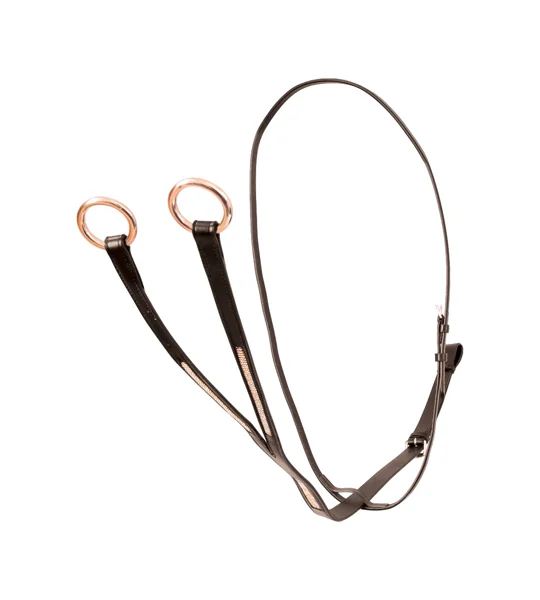 Hy Equestrian Rosciano Rose Gold Martingale - Brown/Rose Gold