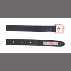 Hy Equestrian Rosciano Rose Gold Stirrup Leathers - Black/Rose Gold