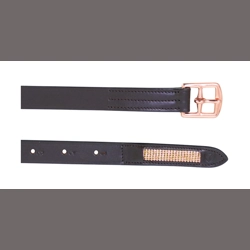 Hy Equestrian Rosciano Rose Gold Stirrup Leathers - Brown/Rose Gold