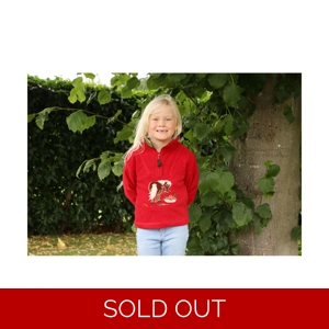 British Country Collection Carrot Pony Childrens Fleece Jacket - Red/Red Tartan Check Trim