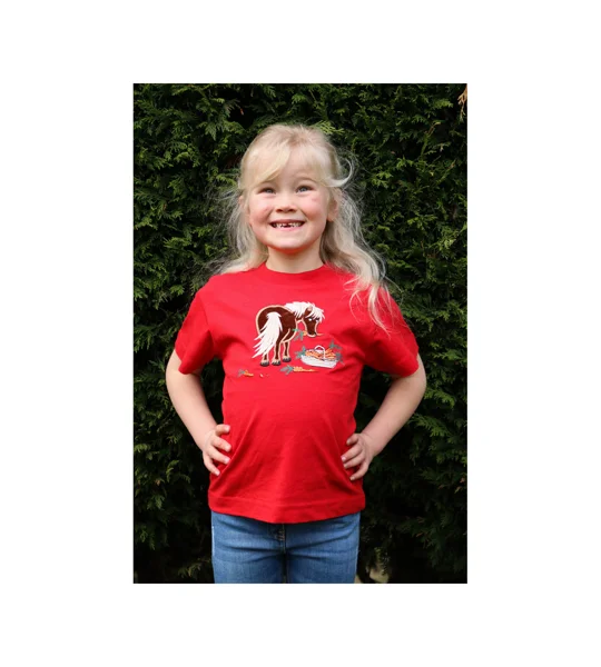 British Country Collection Carrot Pony Childrens T-Shirt - Red - Age 1-8