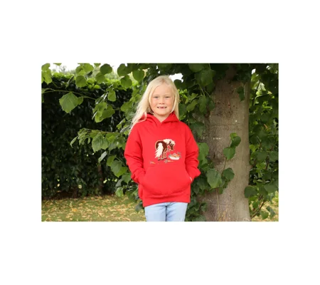 British Country Collection Carrot Pony Childrens Hoodie - Red - Age 3-8