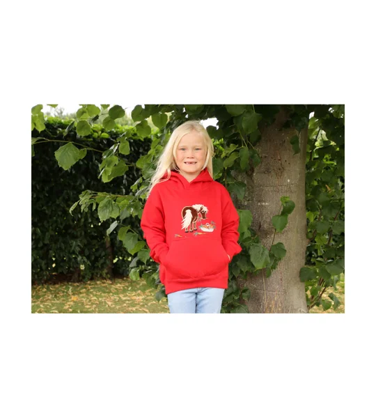British Country Collection Carrot Pony Childrens Hoodie - Red - Age 3-8