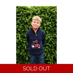 British Country Collection Big Red Tractor Childrens Fleece Jacket - Navy/Red ..