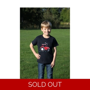 British Country Collection Big Red Tractor Childrens T-Shirt - Navy - Age 1-10 yrs