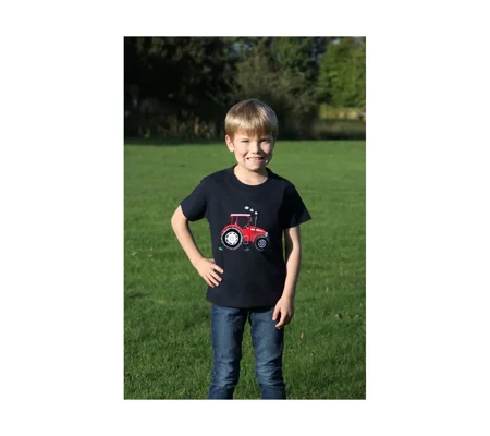 British Country Collection Big Red Tractor Childrens T-Shirt - Navy - Age 1-10 yrs