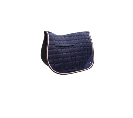 Hy Equestrian On The Bit Saddle Pad - Navy/Rose Gold