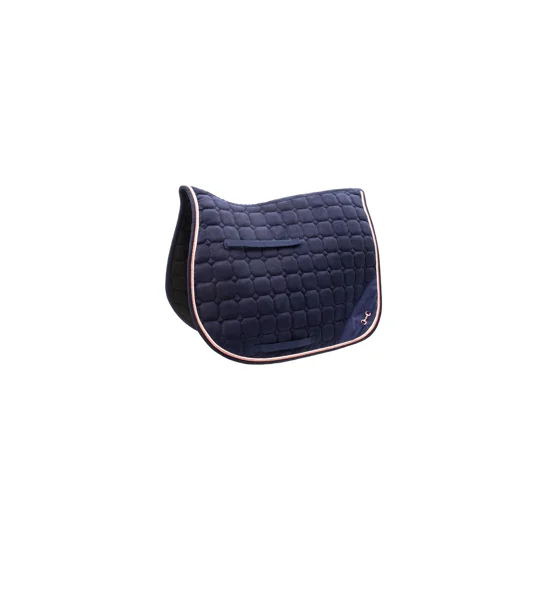 Hy Equestrian On The Bit Saddle Pad - Navy/Rose Gold