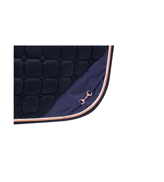Hy Equestrian On The Bit Saddle Pad - Navy/Rose Gold