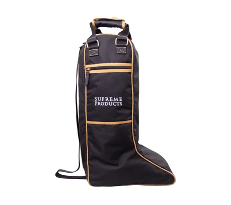 Supreme Products Pro Groom Long Riding Boot Bag - Black/Gold - One Size