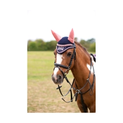 The Princess and the Pony Fly Veil By Little Rider - Navy/Peach - Pony/Cob