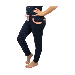 The Princess and the Pony Pull on Jodhpurs by Little Rider - Navy/Peach - 3-10..