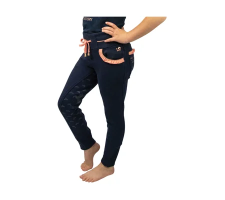 The Princess and the Pony Pull on Jodhpurs by Little Rider - Navy/Peach - 3-10 Years