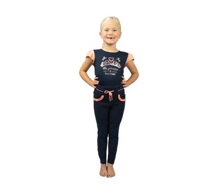 The Princess and the Pony T-Shirt by Little Rider - Navy/Peach - 3-10 Years