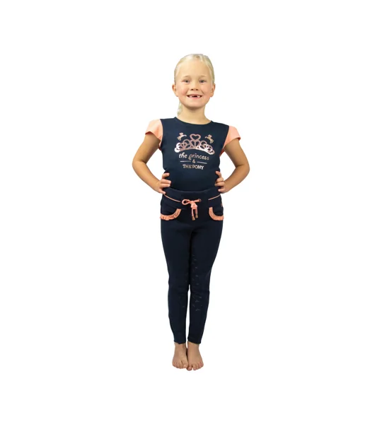 The Princess and the Pony T-Shirt by Little Rider - Navy/Peach - 3-10 Years