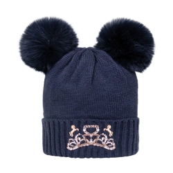 The Princess and the Pony Bobble Hat by Little Rider - Navy/Peach - One Size