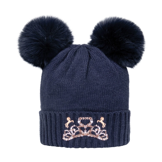 product Image for The Princess and the Pony Bobble Hat by Little Rider - Navy/Peach - One Size