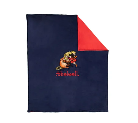 Hy Equestrian Thelwell Collection Fleece Blanket - Navy/Red - One Size