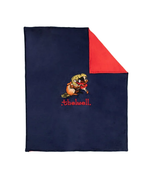 Hy Equestrian Thelwell Collection Fleece Blanket - Navy/Red - One Size