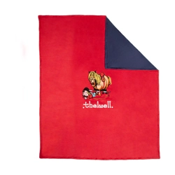 Hy Equestrian Thelwell Collection Fleece Blanket - Red/Navy - One Size