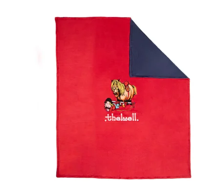 Hy Equestrian Thelwell Collection Fleece Blanket - Red/Navy - One Size