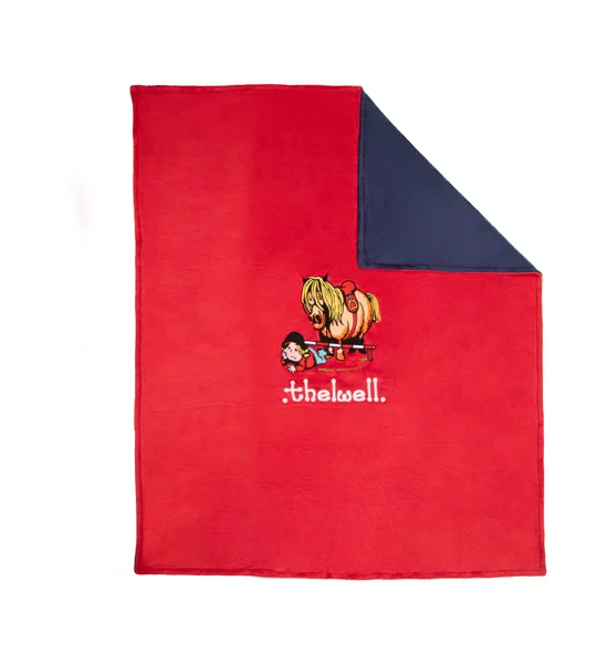 Hy Equestrian Thelwell Collection Fleece Blanket - Red/Navy - One Size