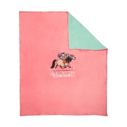 Hy Equestrian Thelwell Collection Fleece Blanket - Pink/Mint - One Size