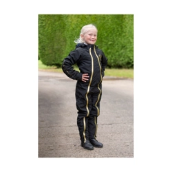 Supreme Products Active Junior Show Rider Waterproof Onesie - Black/Gold - Chi..
