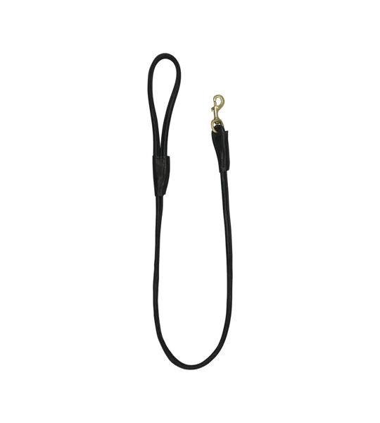 Benji & Flo Superior Rolled Leather Dog Lead - Tan/Rose Gold - 120cm