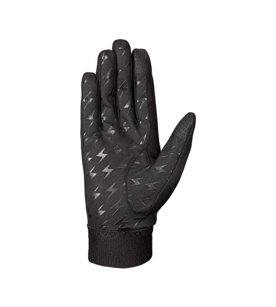 Silva Flash Riding Gloves by Hy Equestrian - Black/Reflective Silver