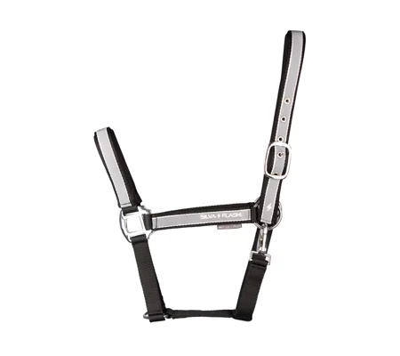 Silva Flash Head Collar by Hy Equestrian - Black/Reflective Silver