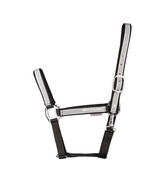 Silva Flash Head Collar by Hy Equestrian - Black/Reflective Silver