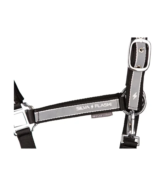 Silva Flash Head Collar by Hy Equestrian - Black/Reflective Silver