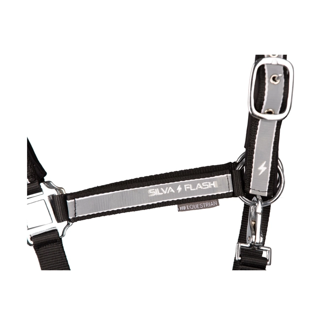 Additional Image for Silva Flash Head Collar by Hy Equestrian - Black/Reflective Silver