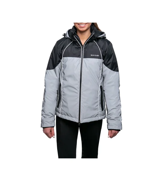 Silva Flash Waterproof Duo Padded Jacket by Hy Equestrian - Black/Reflective Silver