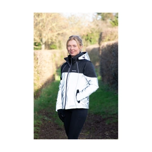 Silva Flash Waterproof Duo Padded Jacket by Hy Equestrian - Black/Reflective Silver