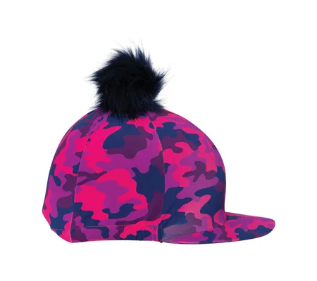 Hy Equestrian DynaForce Hat Cover - Raspberry/Navy - One Size
